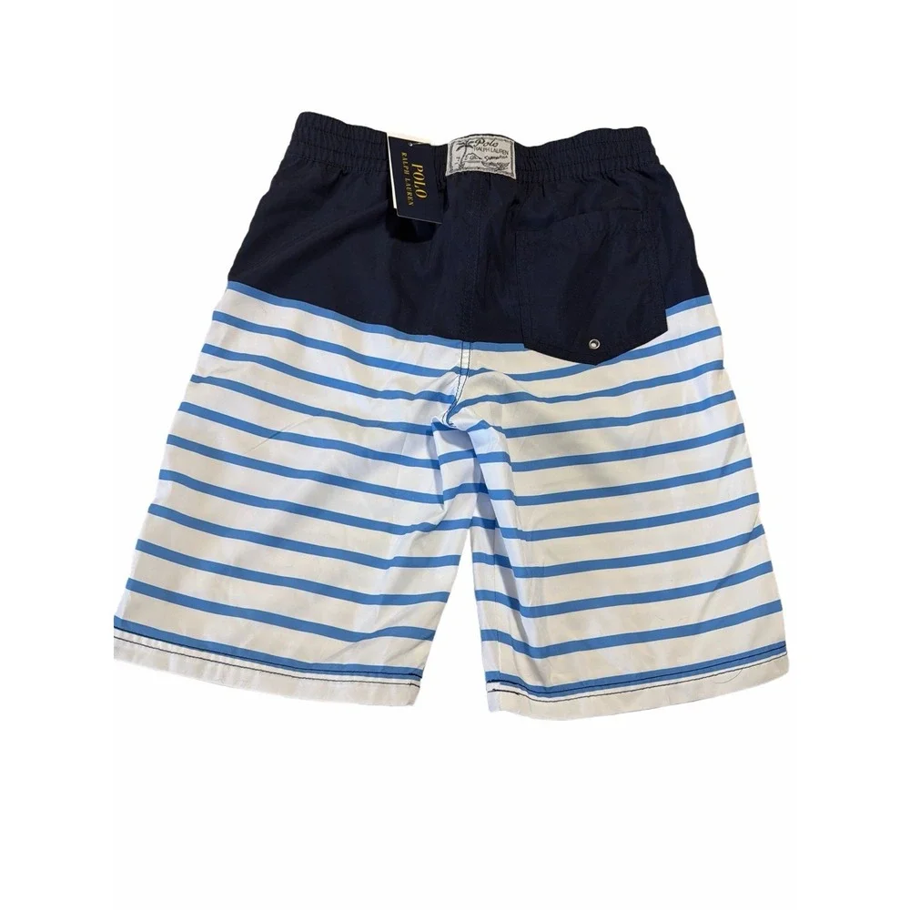 NWT Polo Ralph‎ Lauren Nautical Swim Trunks Striped Youth M (10/12)